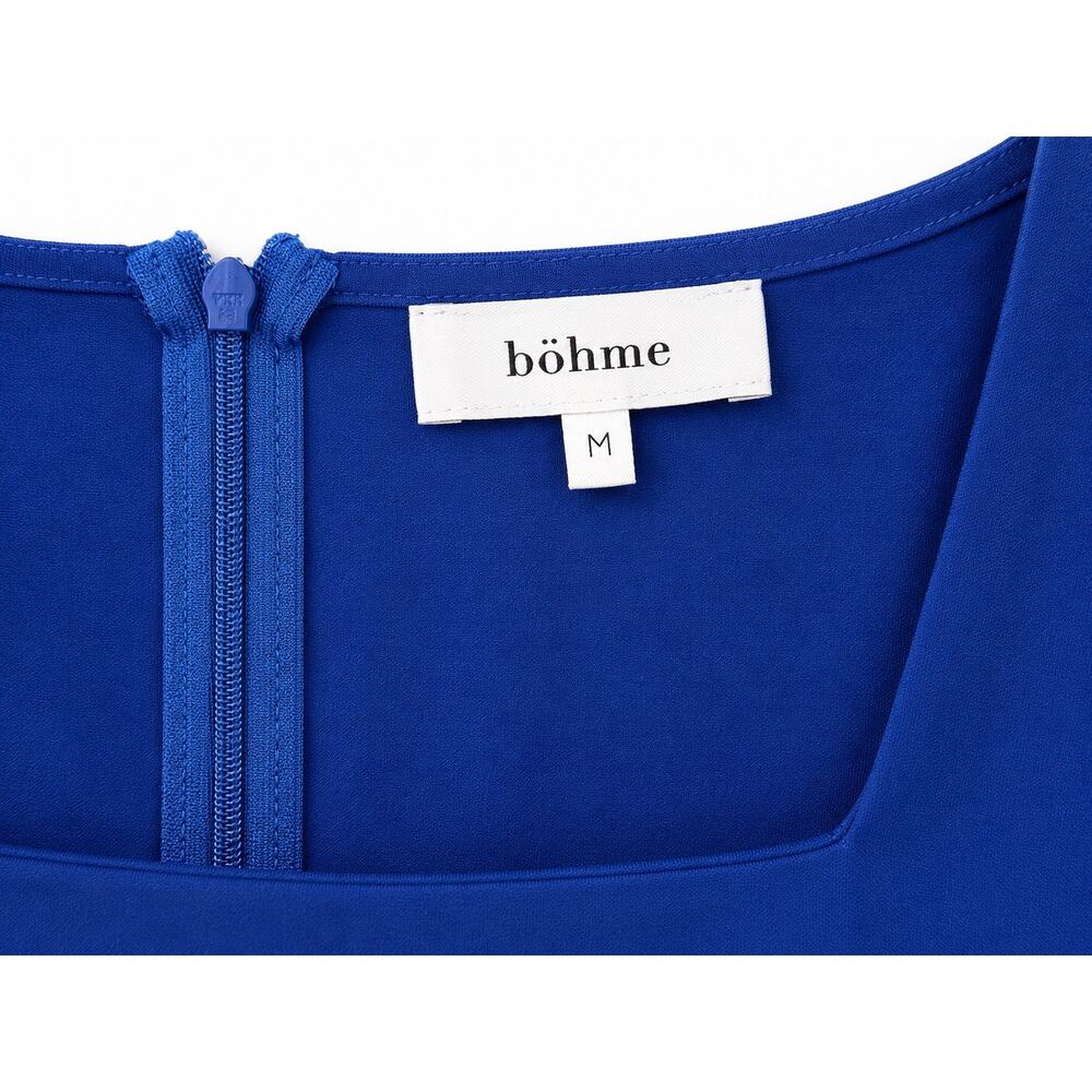 Bohme Blue Bodycon Corporate Dress Sz M Office Executive Party Evening Event - Picture 3 of 6